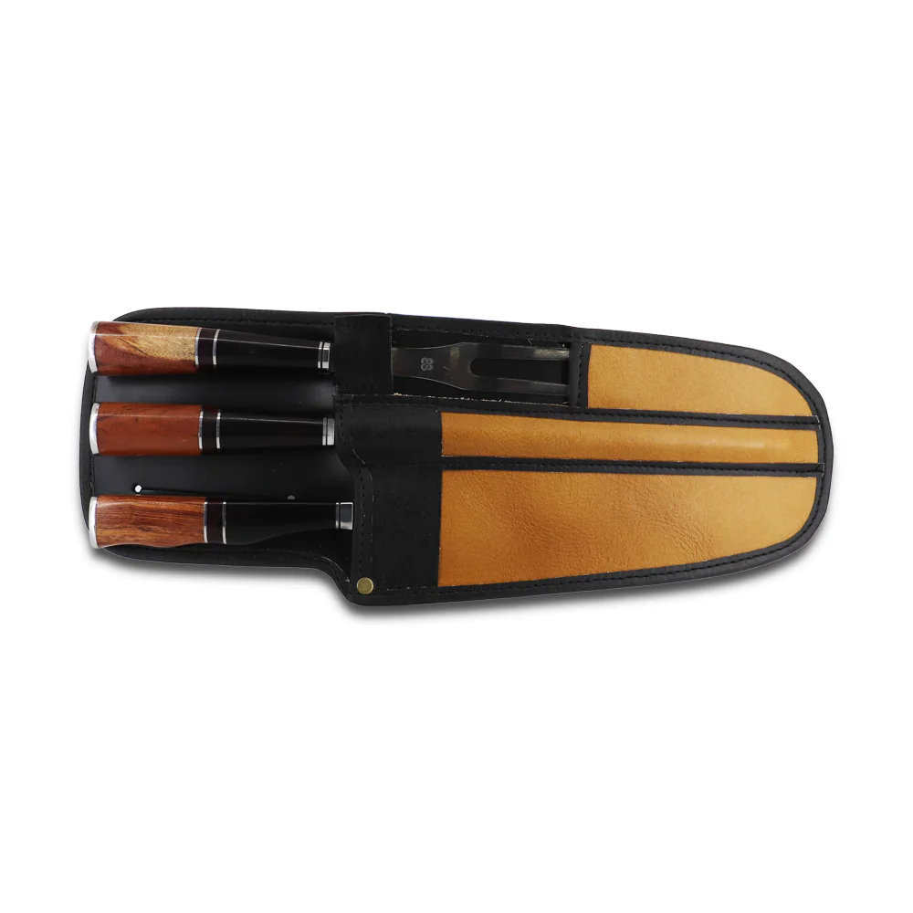 Produto - Conjunto Faca/Chaira/Garfo Picanheira 9 polegadas