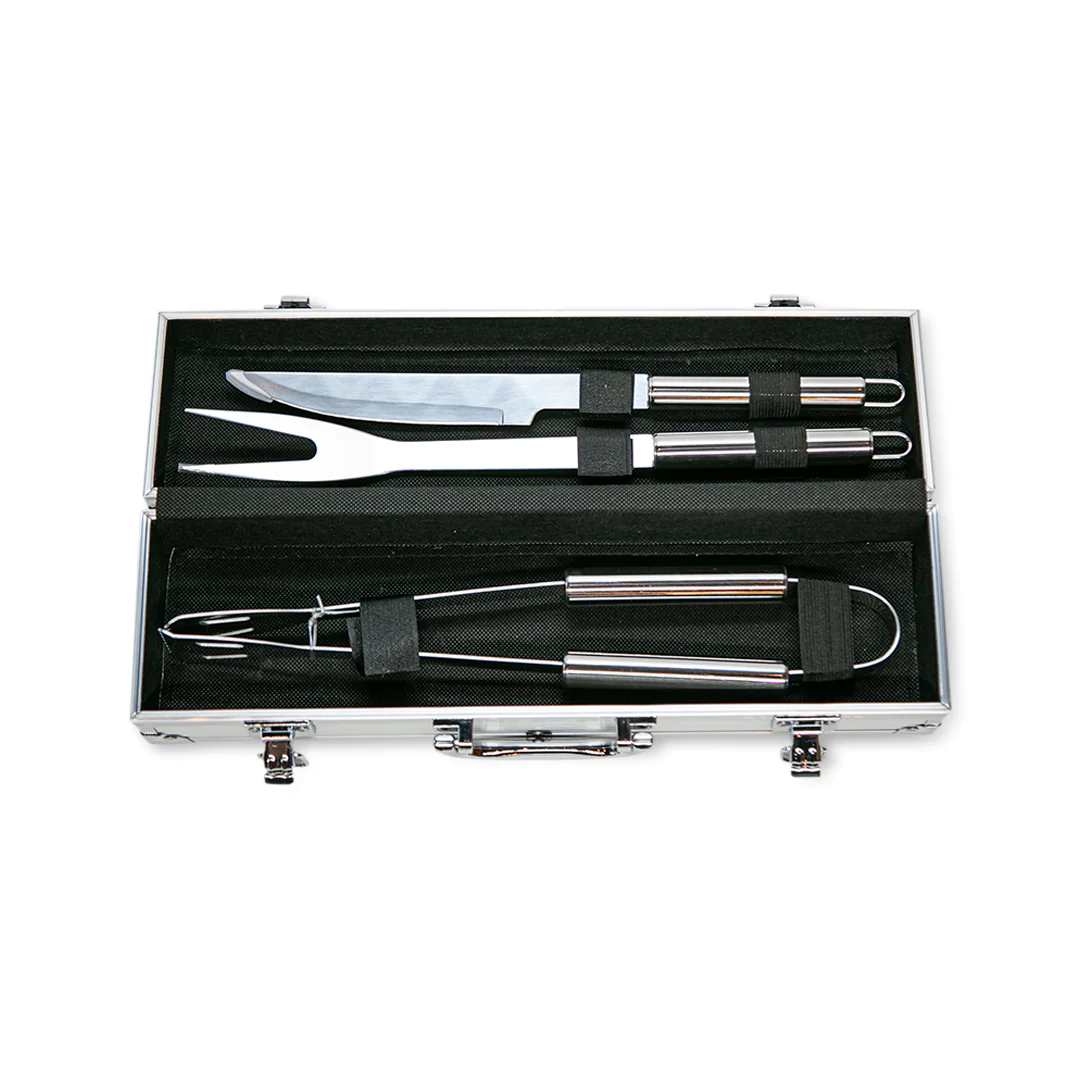 Produto - Kit churrasco 3 peças maleta em alumínio